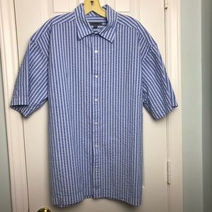 Johnston & Murphy Seersucker Shirt. Size L